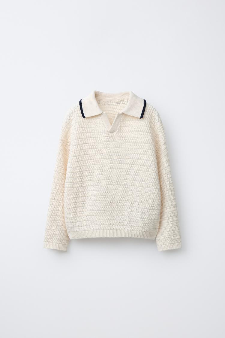 TEXTURED POLO JUMPER - Zara product image