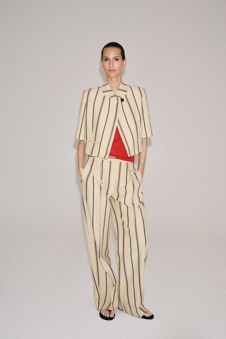 ZW COLLECTION STRIPED PLEATED TROUSERS - Zara product image