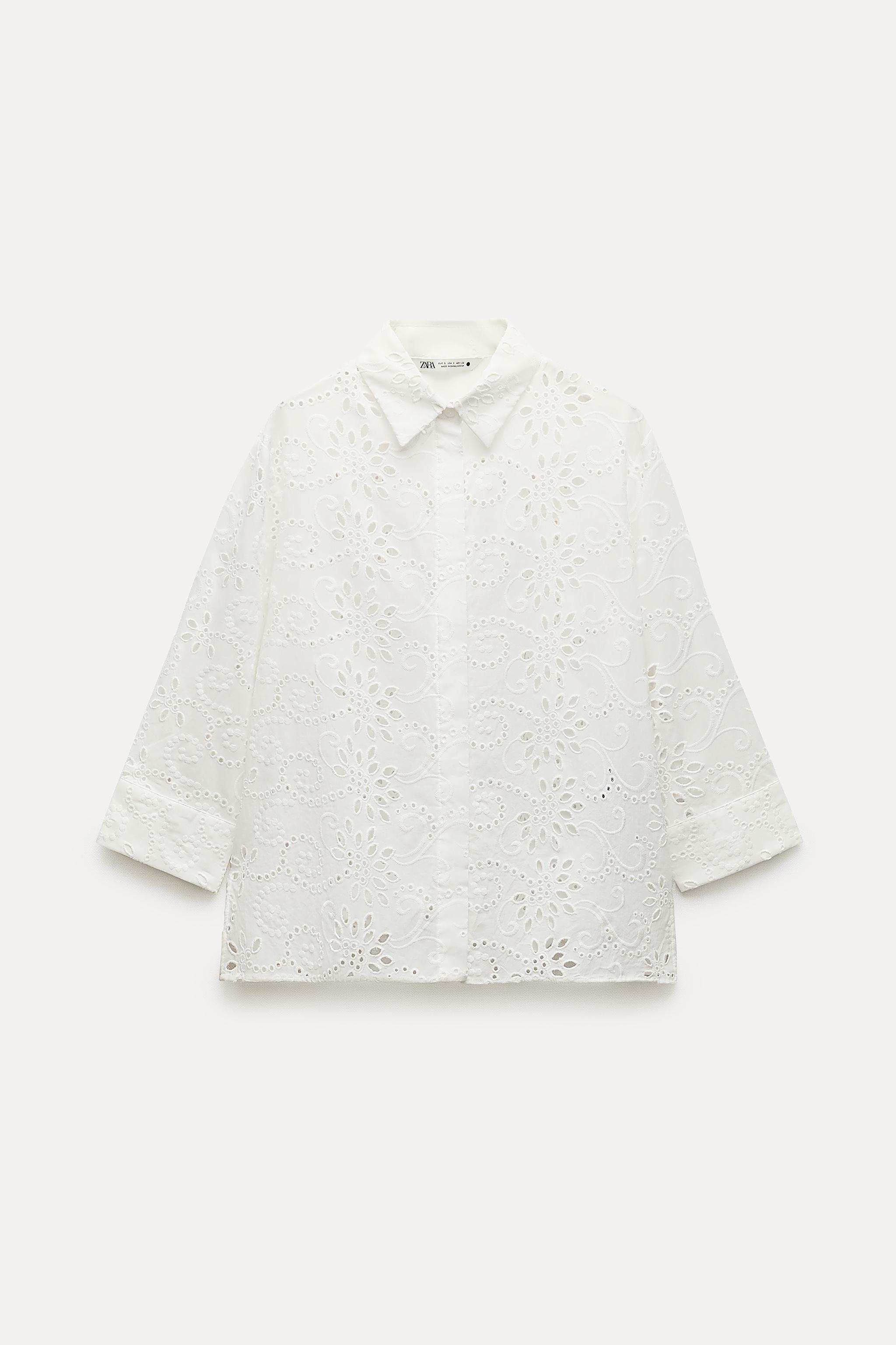 EMBROIDERED POPLIN SHIRT ZW COLLECTION