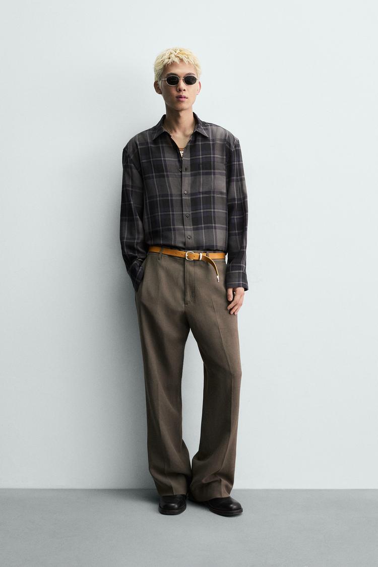 FLOWY PLAID SHIRT - Zara product image