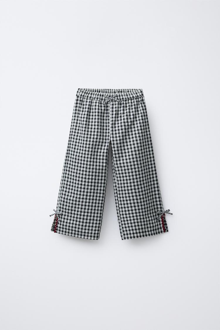 GINGHAM CULOTTES WITH WAVY TRIM - Zara product image