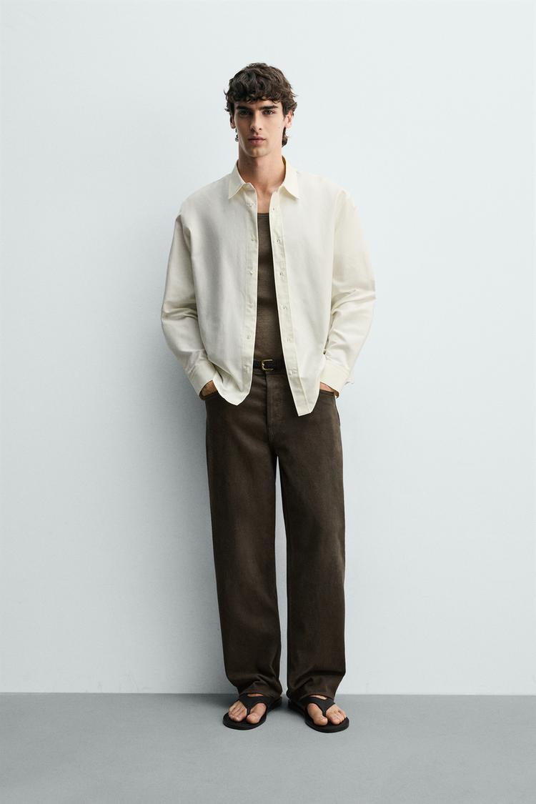 REGULAR FIT COTTON-SILK SHIRT - Zara product image