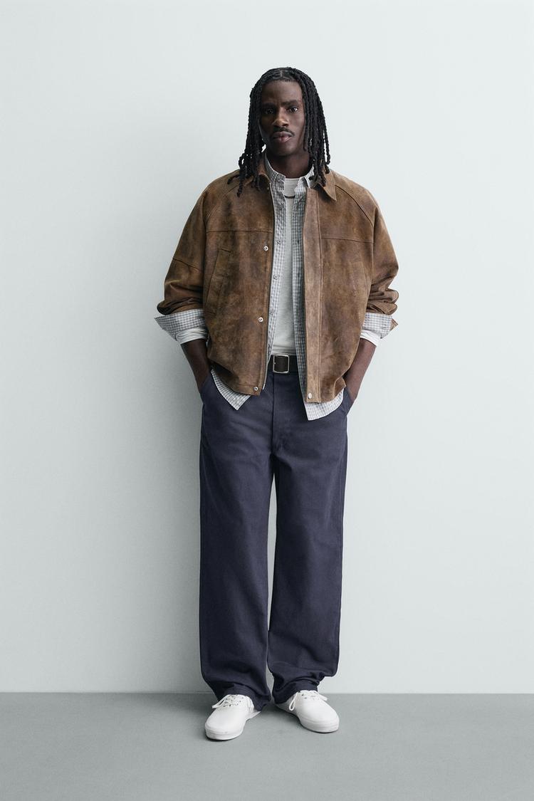 WASHED EFFECT SUEDE LEATHER JACKET - Zara product image