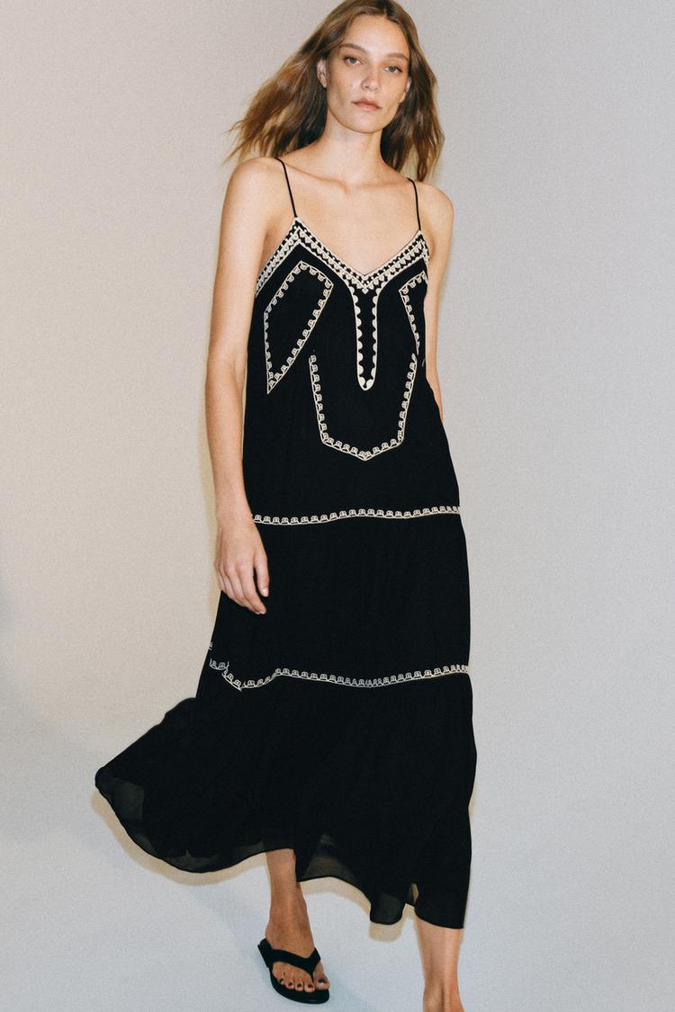 ZW COLLECTION EMBROIDERED LONG DRESS - Zara product image