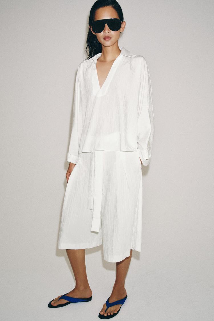 ZW COLLECTION OVERSIZED TEXTURED SHIRT - Zara product image