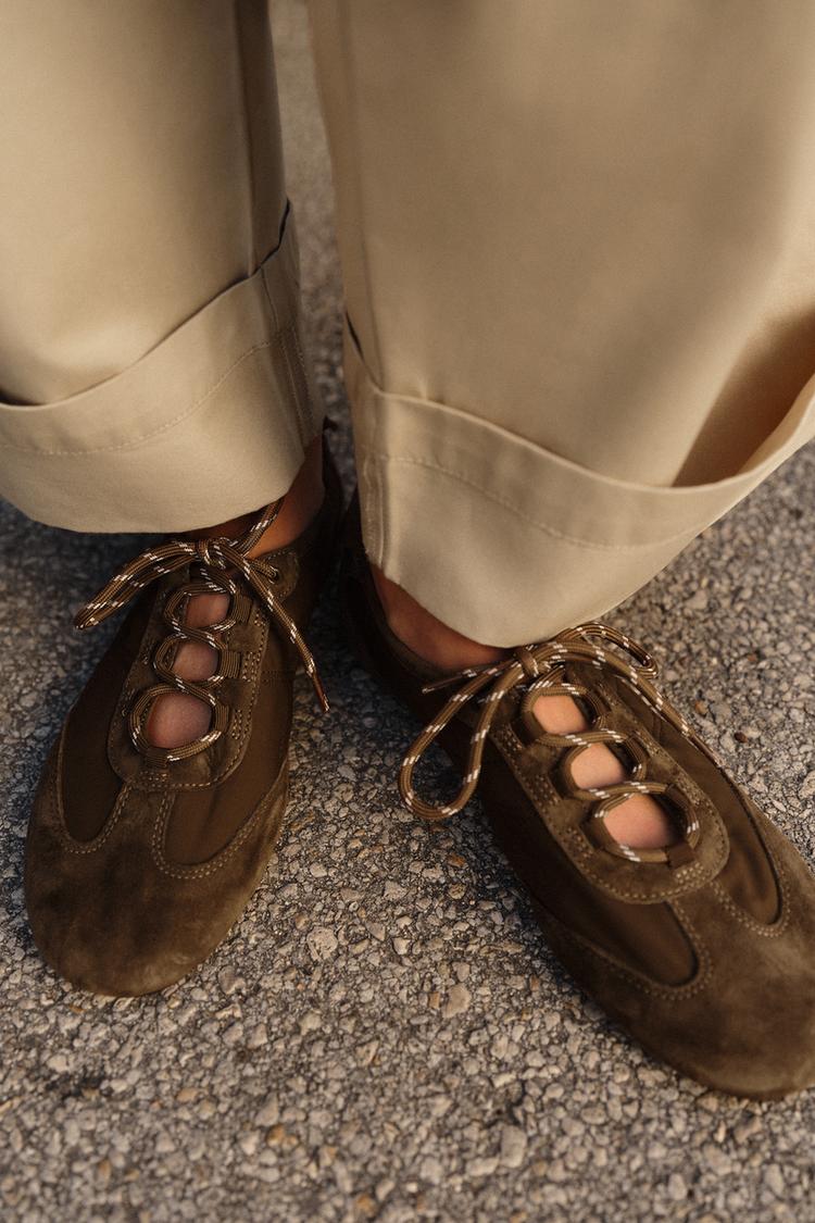 COMBINATION BALLET FLATS - Zara product image