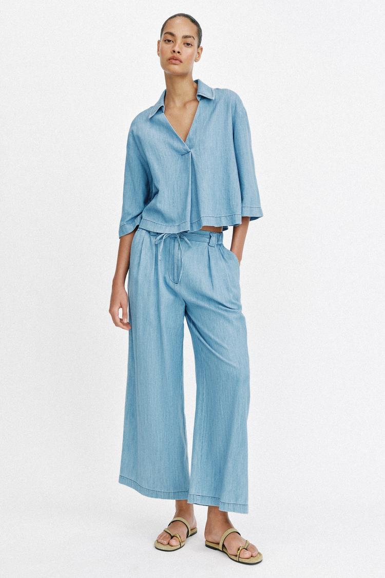 FLOWY V-NECK BLOUSE - Zara product image