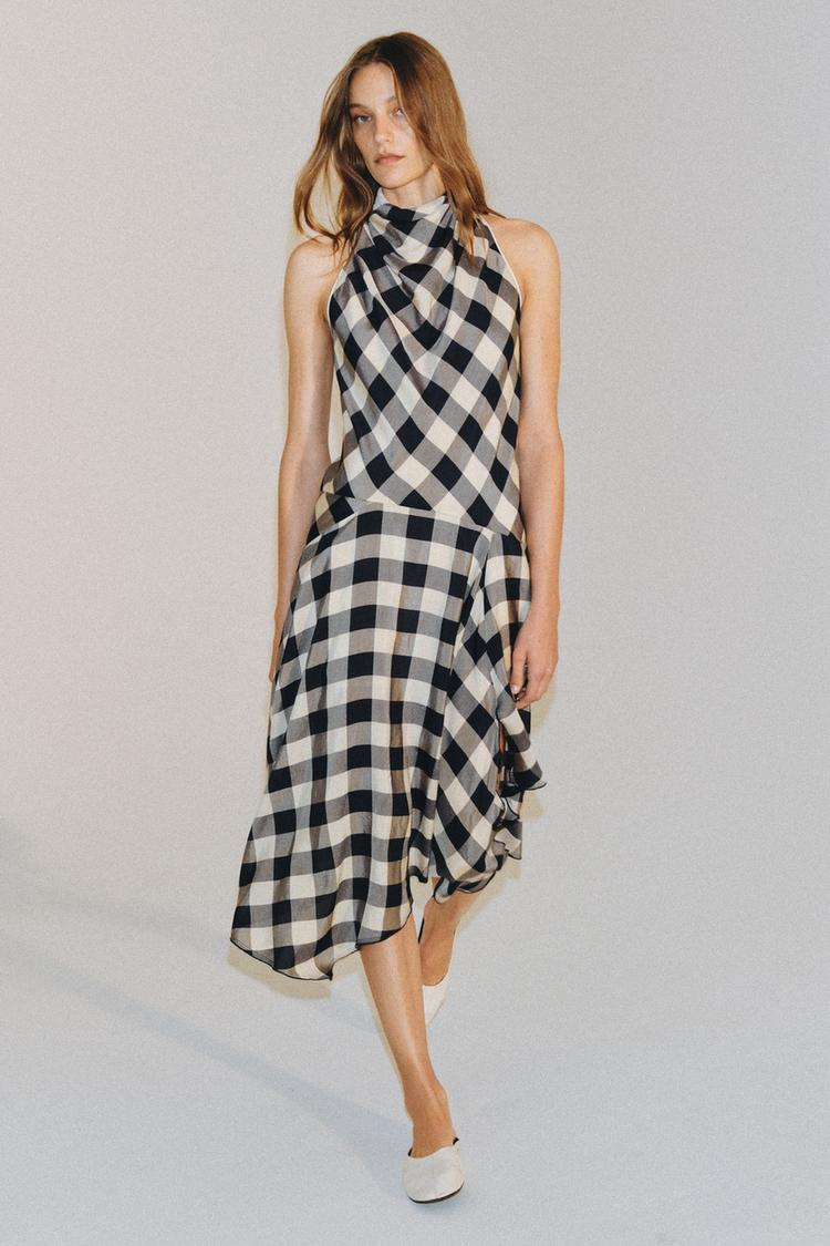PLAID HALTER DRESS ZW COLLECTION - Zara product image