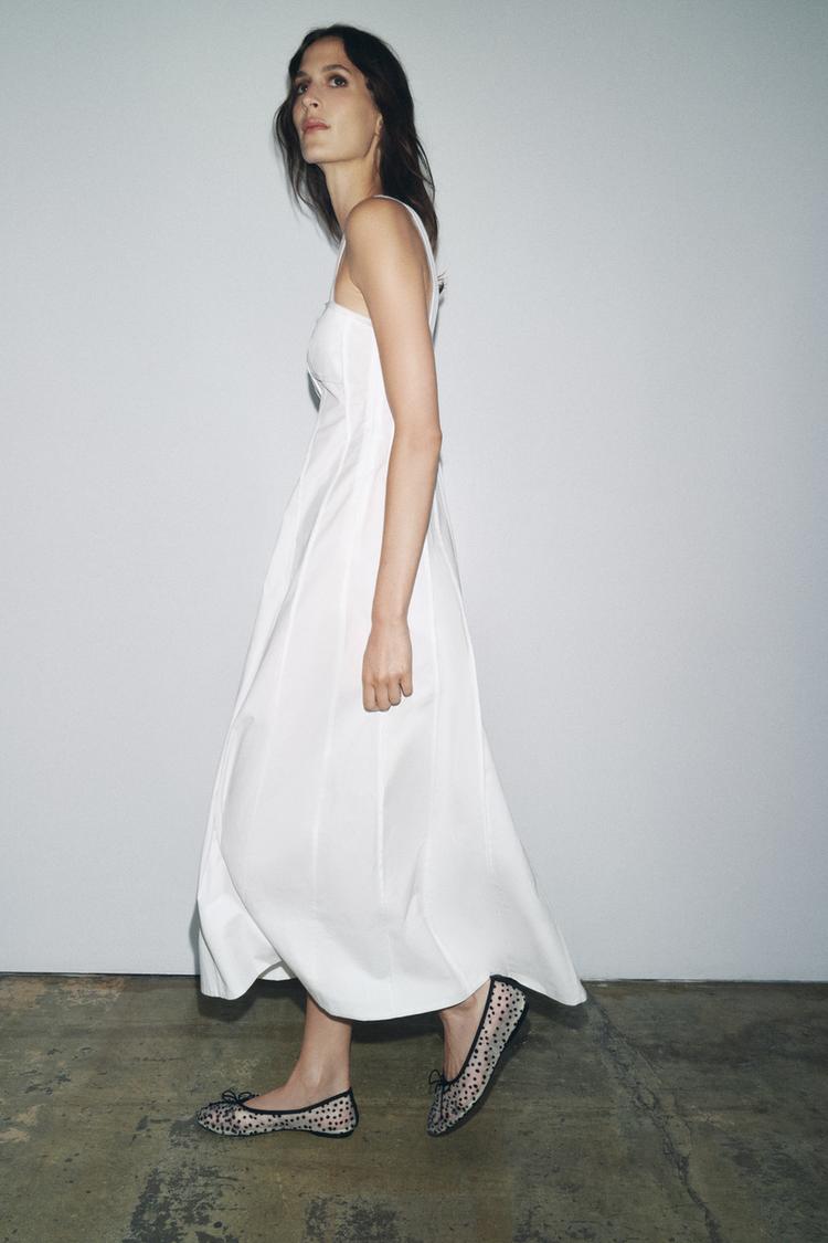 MESH BALLET FLATS WITH BOW - Zara product image