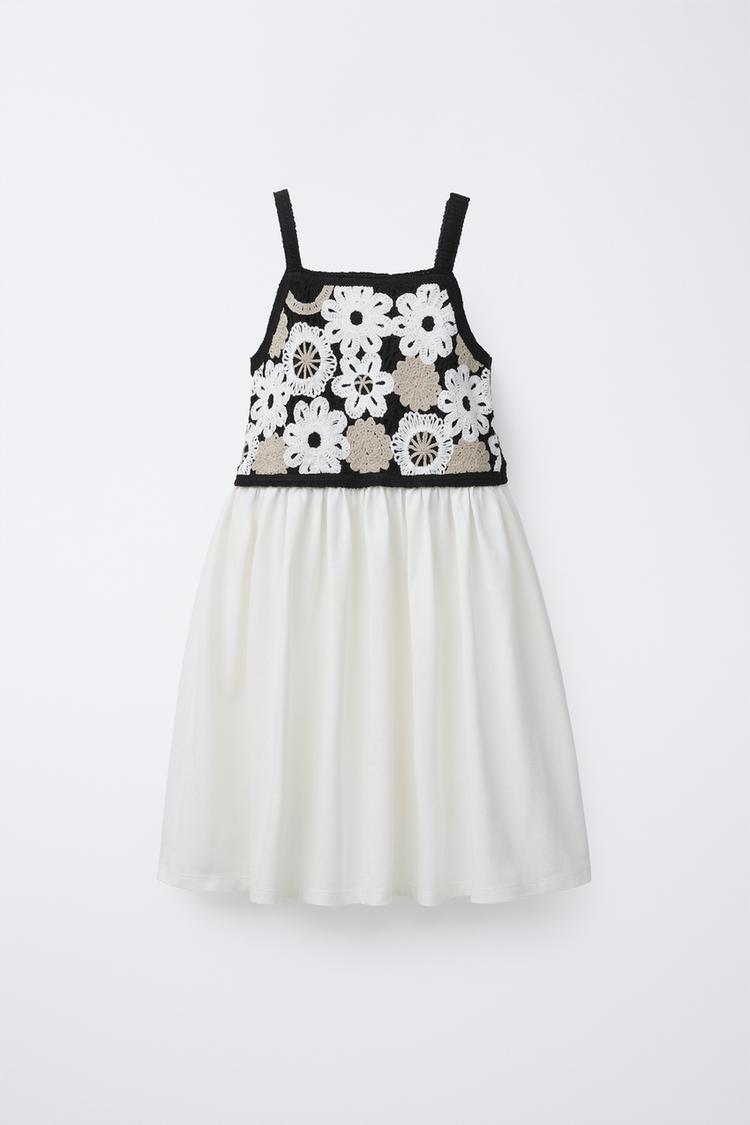 CROCHET KNIT COMBINATION DRESS