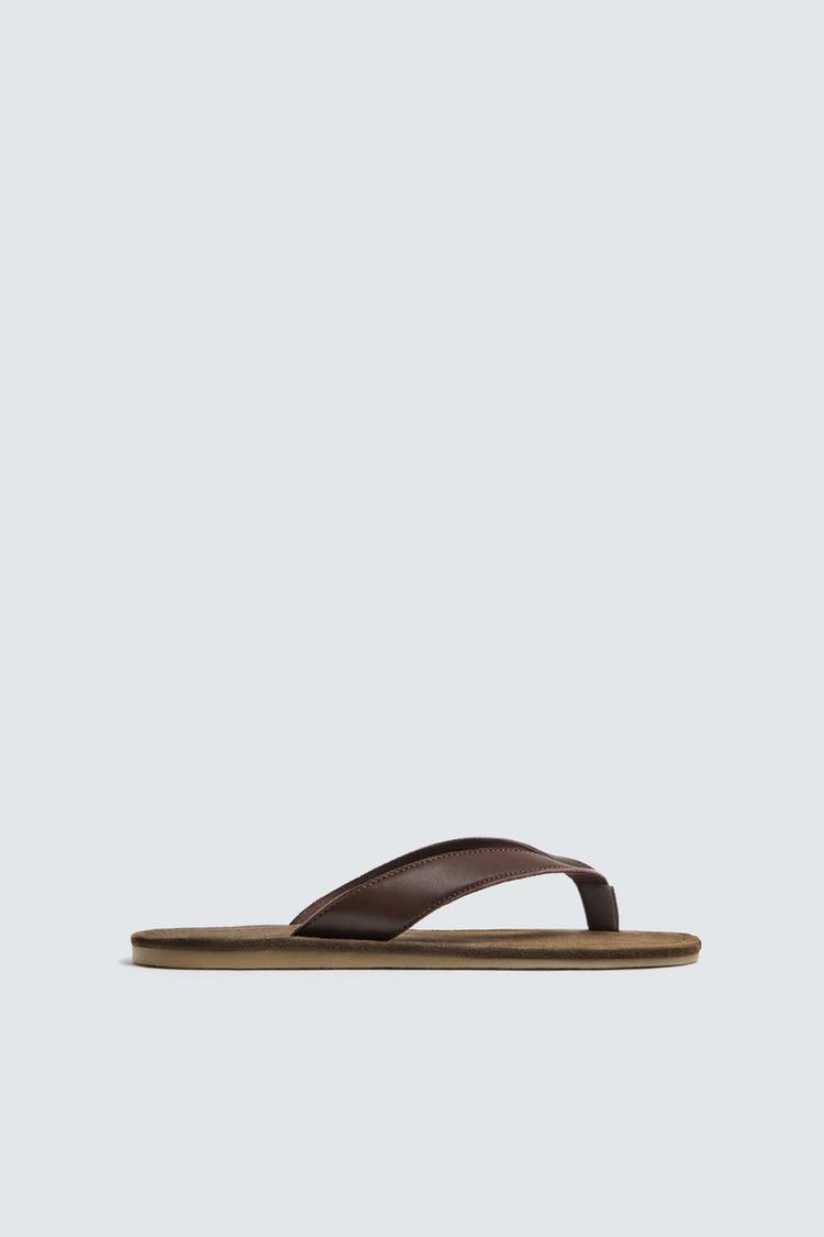 LEATHER STRAP SANDALS - Zara product image