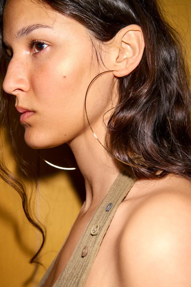 THIN MAXI HOOP EARRINGS - Zara product image