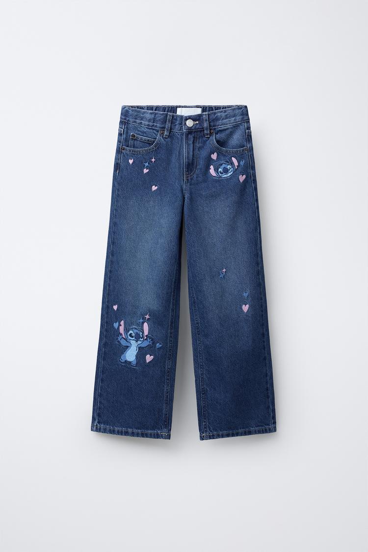 EMBROIDERED LILO & STITCH © DISNEY WIDE LEG JEANS - Zara product image