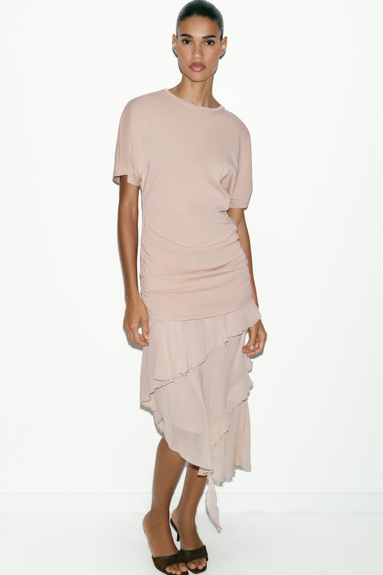 RUFFLED COMBINATION DRESS - Zara product image