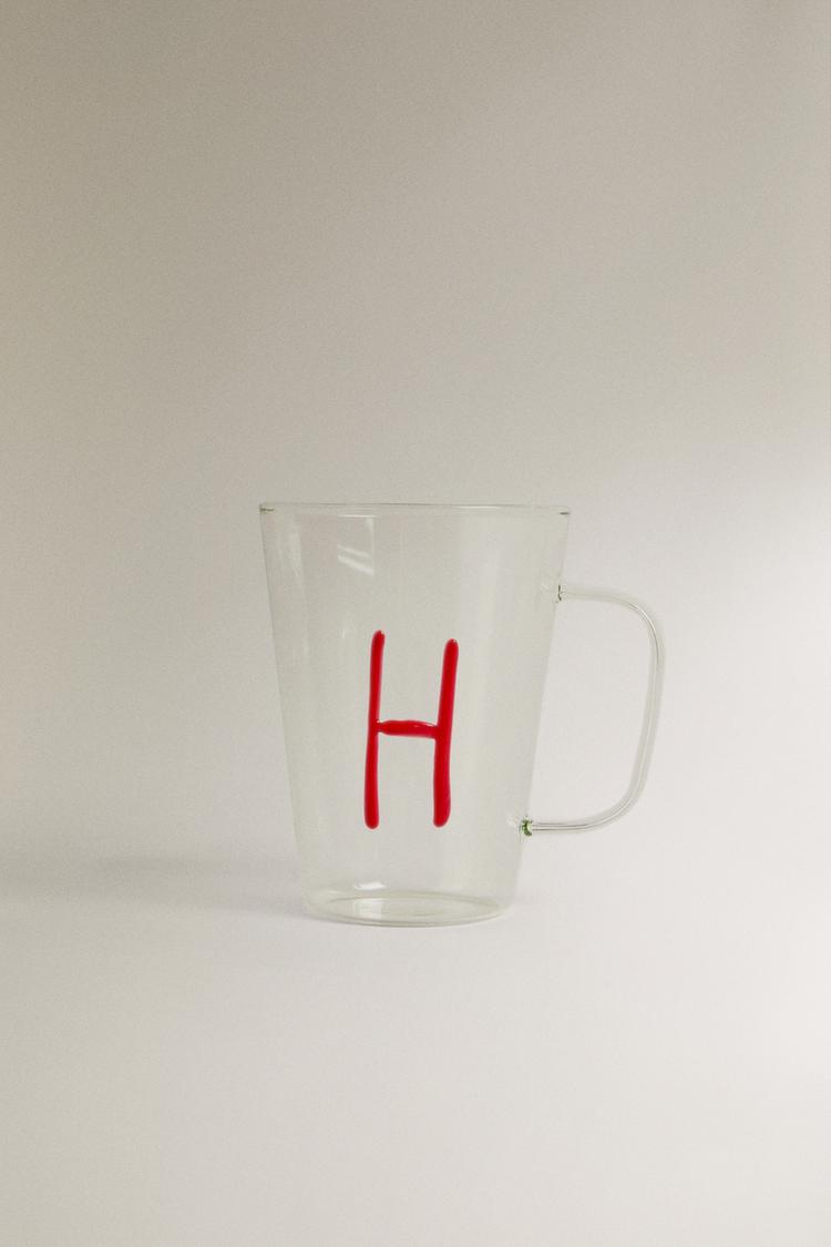 BOROSILICATE MUG WITH INITIAL H - Zara product image