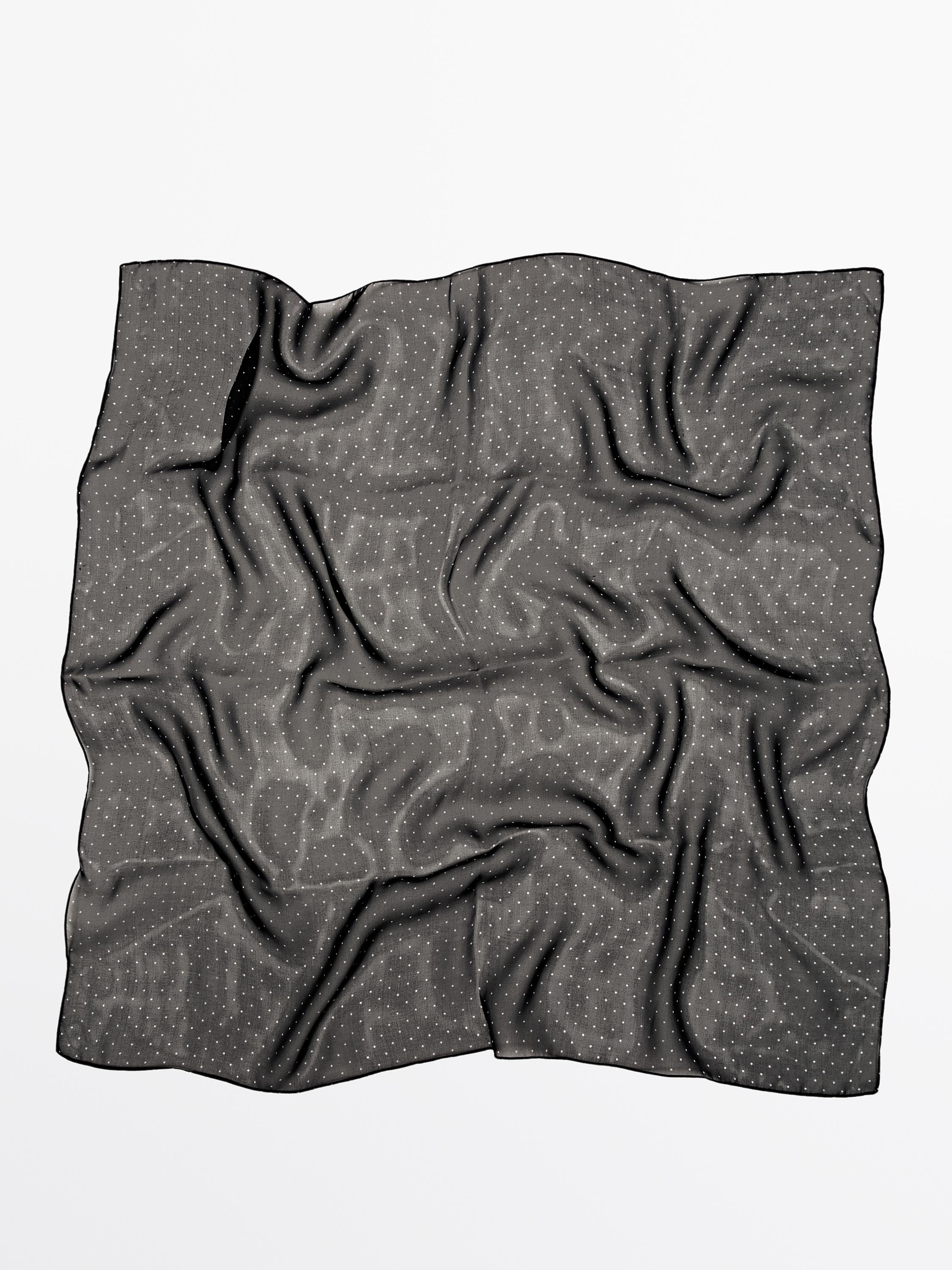 Foulard imprimé à pois 100 % soie