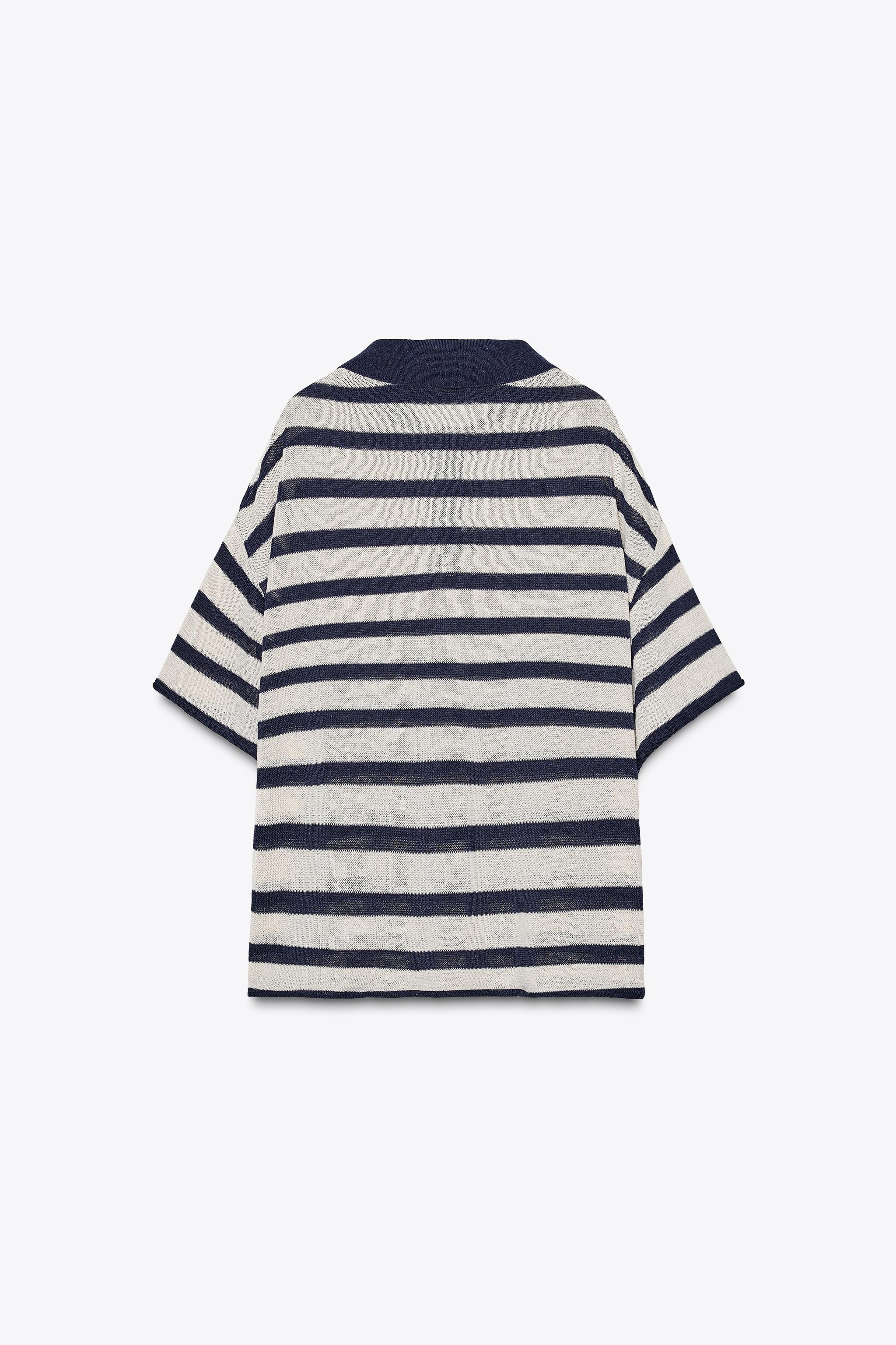 STRIPED KNIT POLO SHIRT