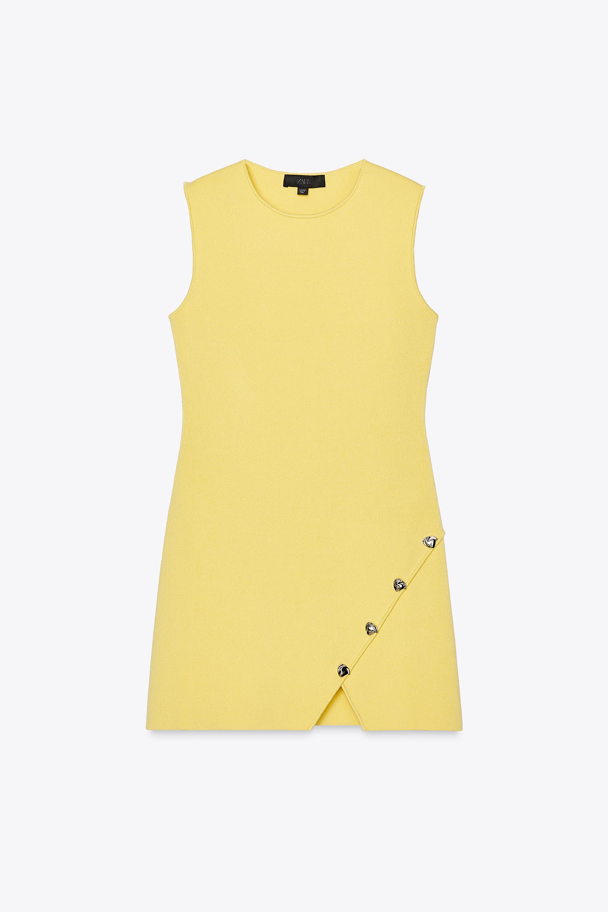 IRREGULAR BUTTON KNIT DRESS