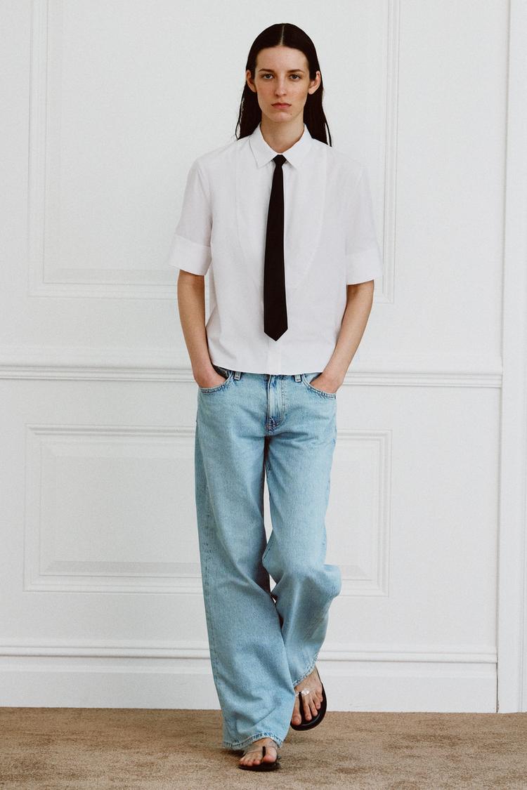 ZW COLLECTION TIE BIB SHIRT - Zara product image