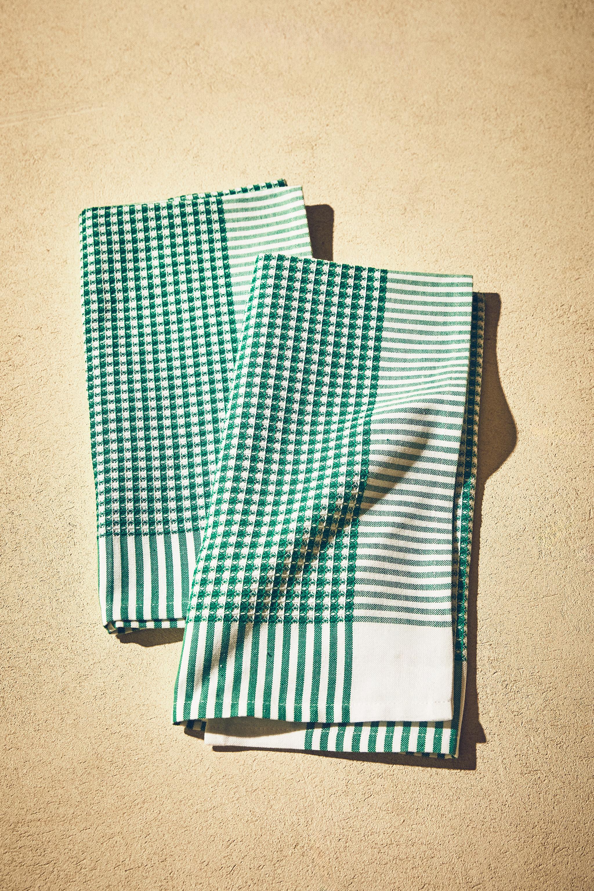 LOT TORCHONS DE CUISINE COTON WAFFLE (LOT DE 2)