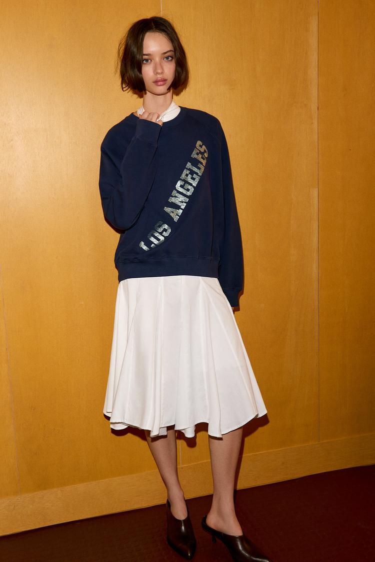 FOIL TEXT SWEATSHIRT - Zara product image