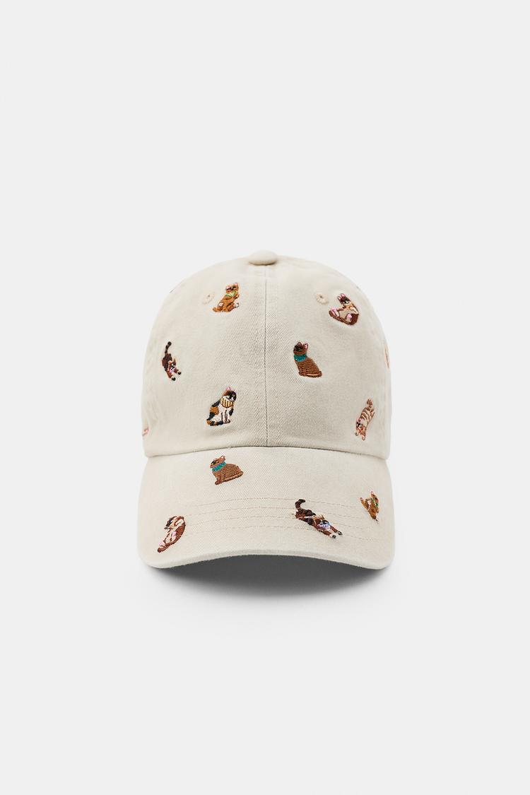 EMBROIDERED CAT TWILL CAP - Zara product image