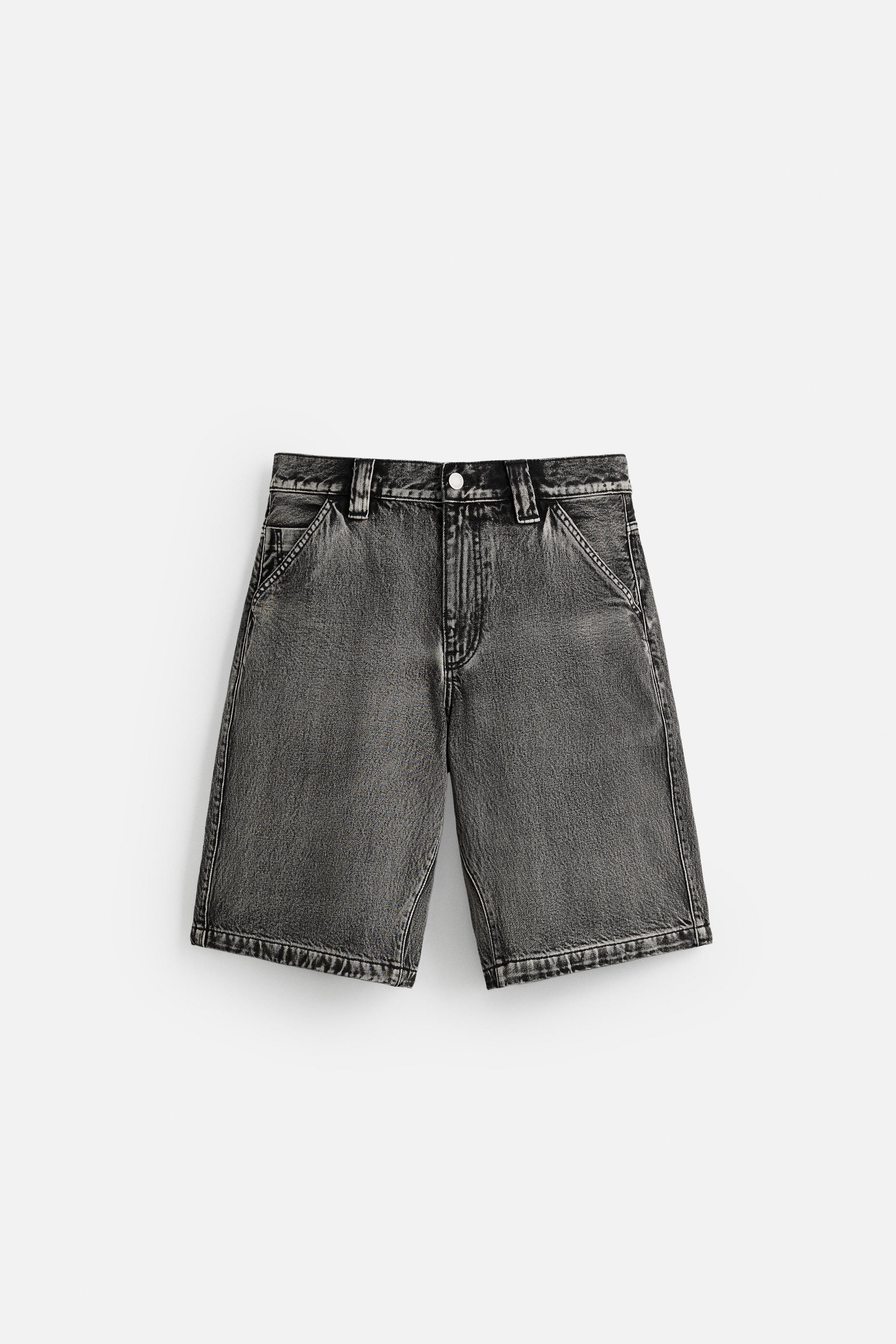 WASHED BAGGY FIT DENIM SHORTS
