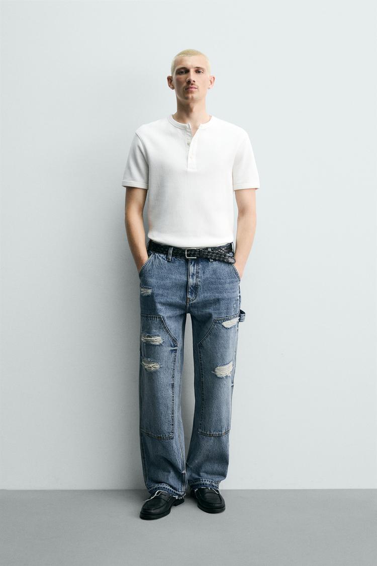 RELAXED FIT CARPENTER POCKET JEANS - Zara product image