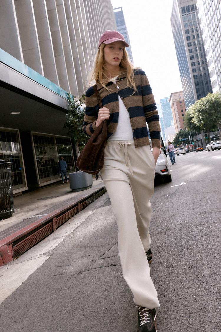ELASTIC WAIST WIDE LEG PANTS - Zara product image