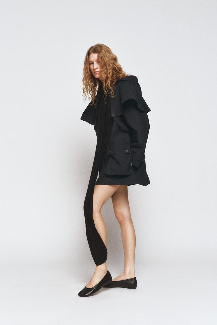 LIMITED EDITION CONTRAST COLLAR HOODIE TRENCH COAT ZW COLLECTION - Zara product image