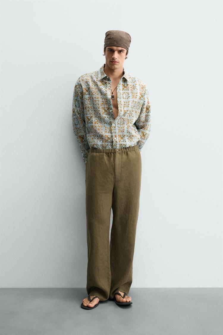 100% LINEN RELAXED FIT PANTS - Zara product image