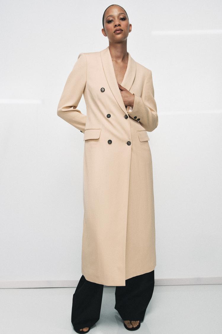ZW COLLECTION FLOWY DOUBLE-BREASTED COAT - Zara product image