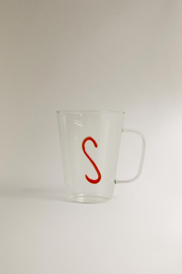 BOROSILICATE MUG WITH INITIAL S - Zara product image