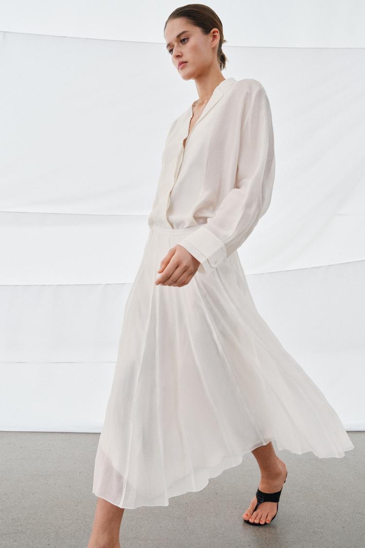 FLOWY COMBINATION SKIRT ZW COLLECTION - Zara product image