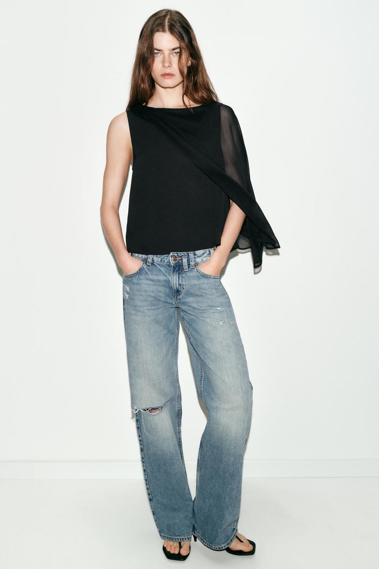 COMBINATION CAPE BLOUSE - Zara product image