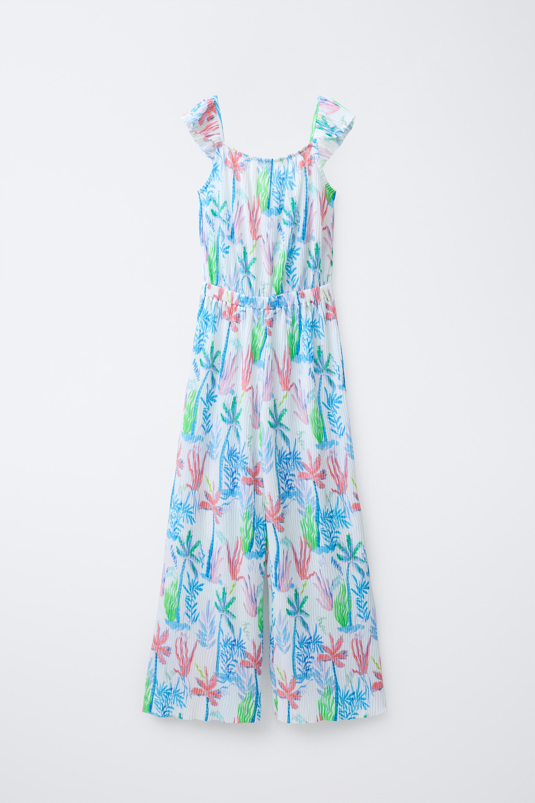 PLEATED PRINTED JUMPSUIT