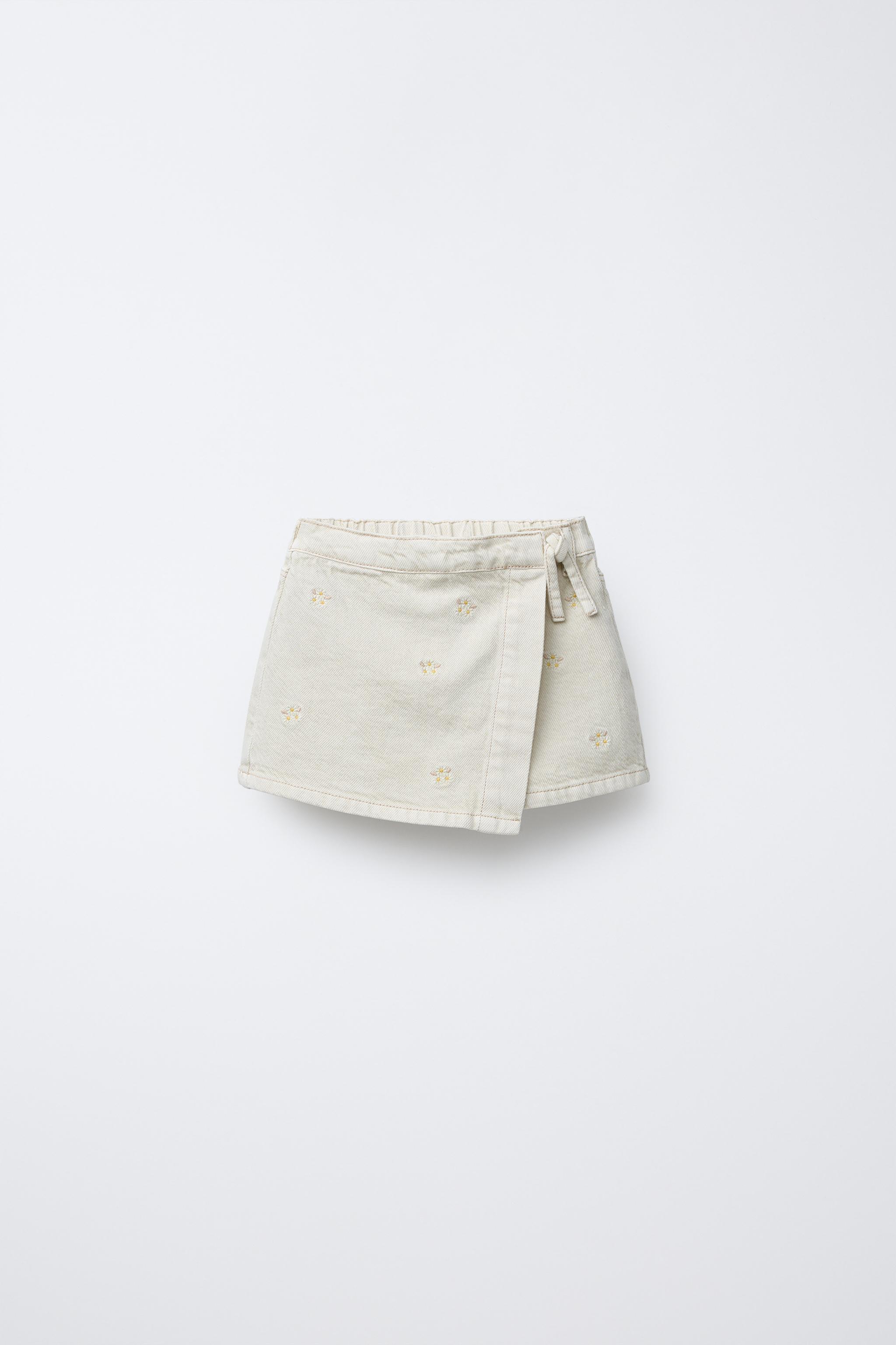 EMBROIDERED TWILL SKORT