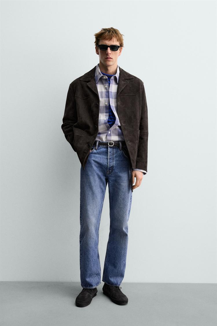 SUEDE LEATHER OVERSHIRT AARON LEVINE X ZARA - Zara product image