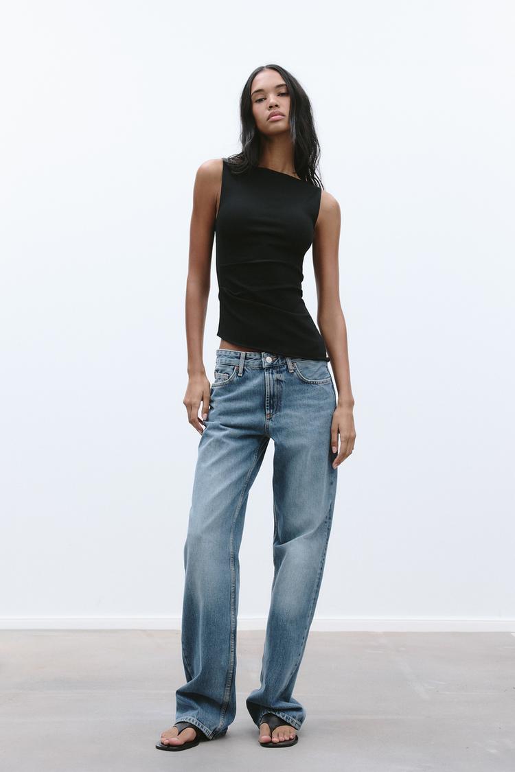 ASYMMETRICAL RUCHED T-SHIRT