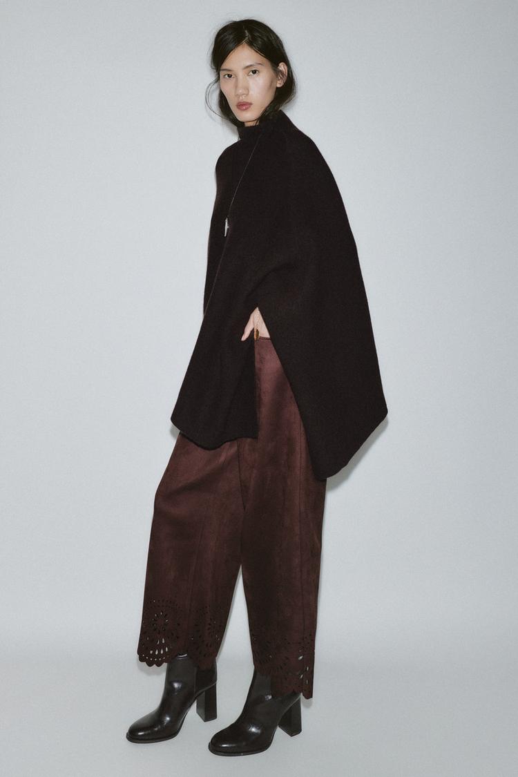 HIGH COLLAR KNIT CAPE