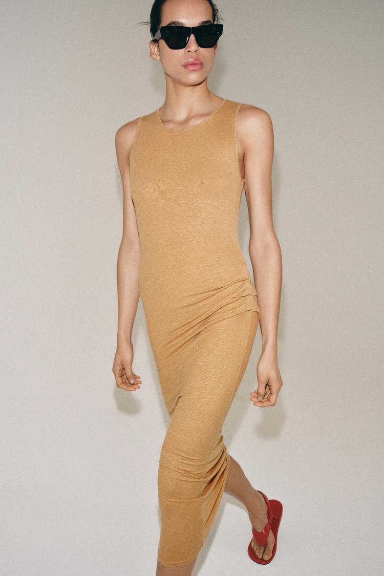 DRAPED MIDI DRESS - Zara product image
