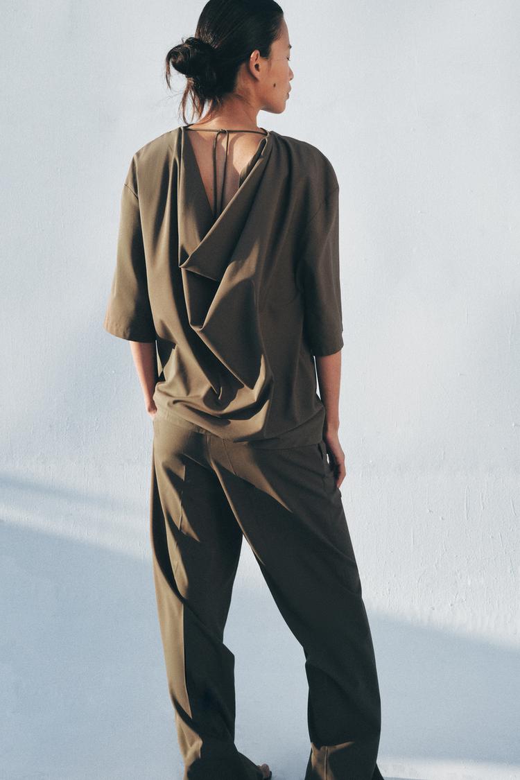 ZW COLLECTION FLOWY SHORT SLEEVE TOP - Zara product image