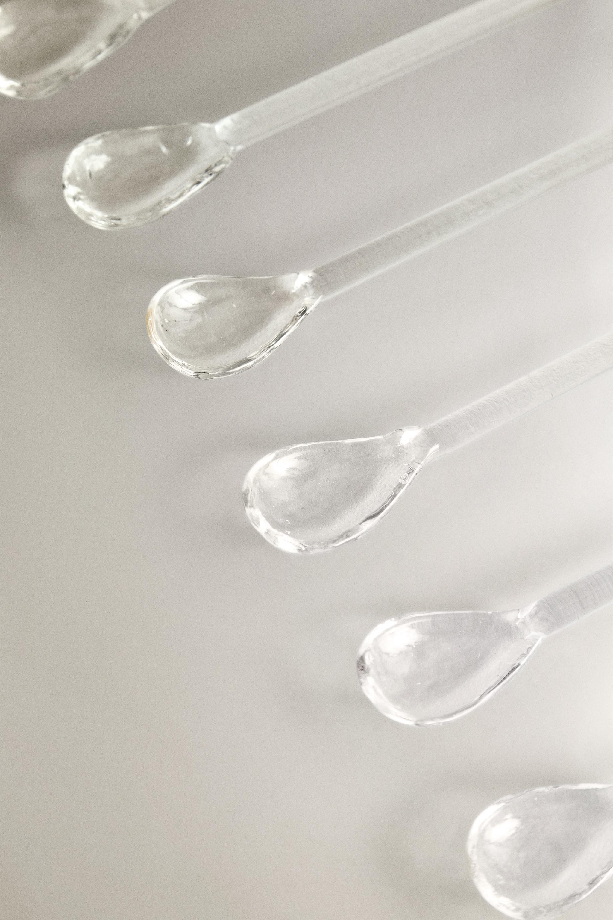 LOT PETITES CUILLÈRES VERRE RECYCLABLE FRUITS (LOT DE 6)