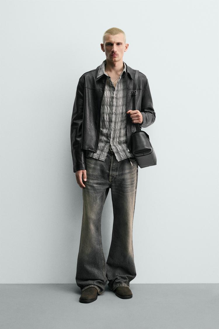 CROPPED NAPA LEATHER JACKET - Zara product image