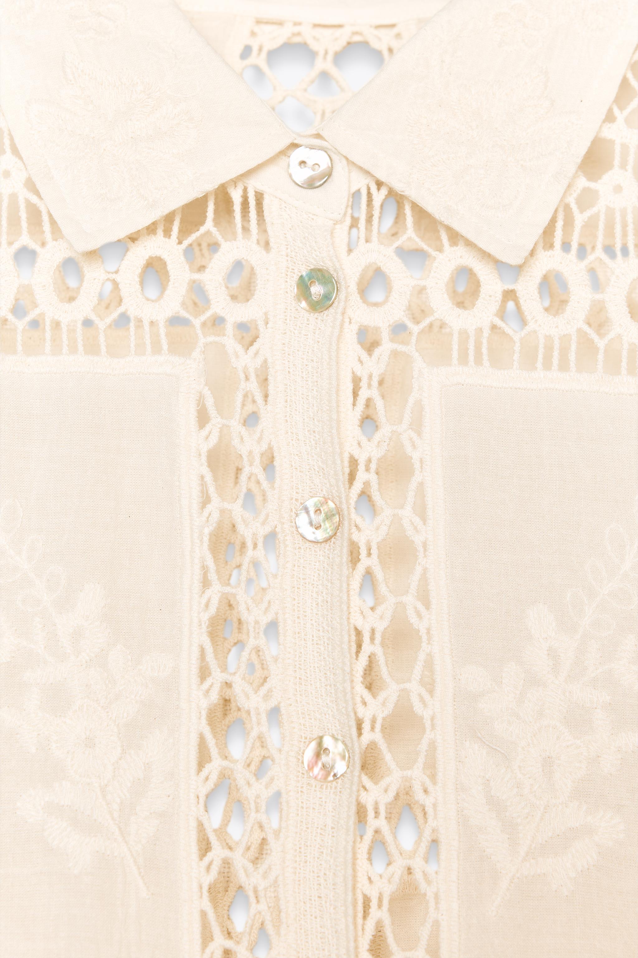 ZW COLLECTION COMBINATION CROCHET BLOUSE
