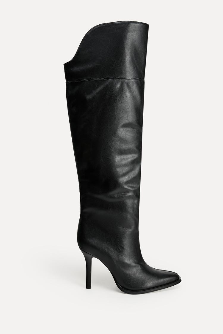 XL SHAFT LEATHER BOOTS 50TH ANNIVERSARY - Zara product image