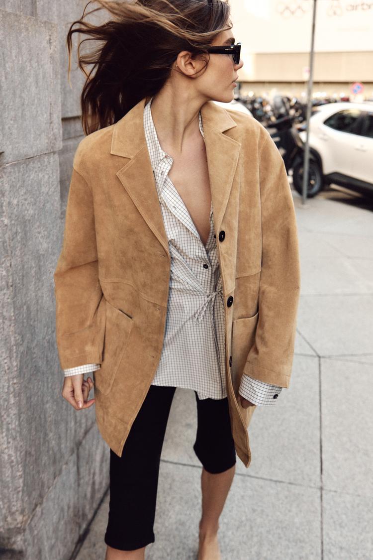 100% SUEDE LEATHER JACKET - Zara product image