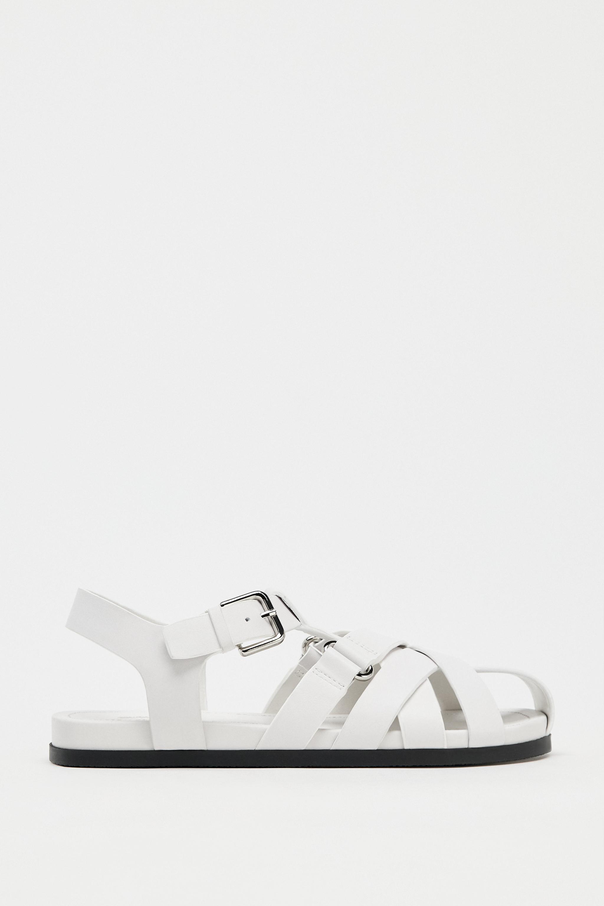 FLAT LEATHER FISHERMAN SANDALS