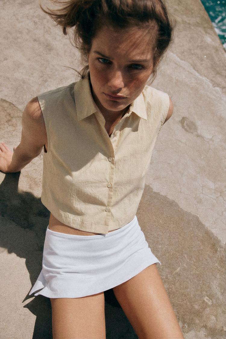 POPLIN TOP WITH VOLUMINOUS BACK - Zara product image