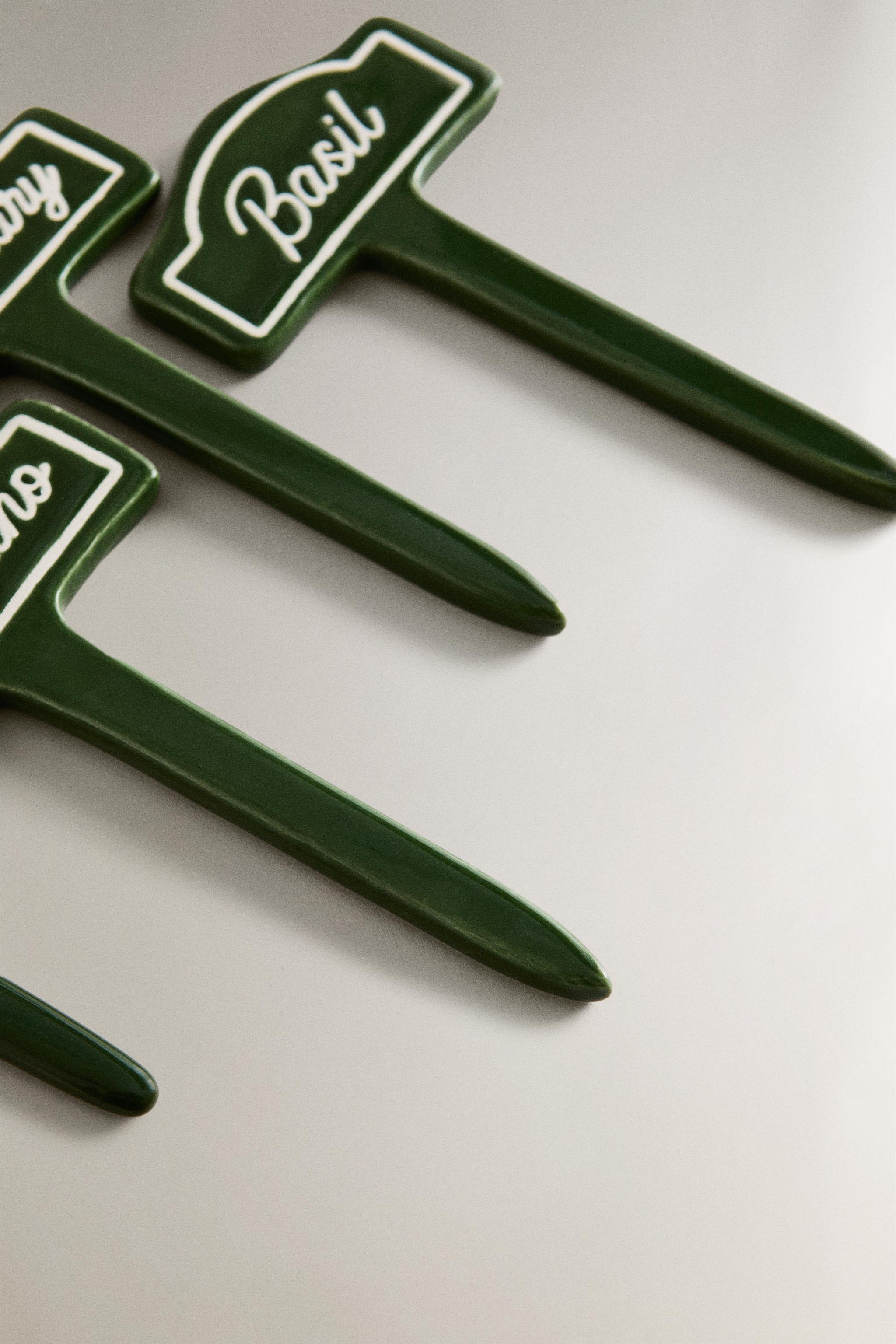 SET OF CERAMIC GARDEN PLANT MARKERS (SET OF 4)